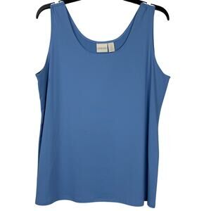 Chico’s Blue Stretch Tank Top Size 3 XL Classic Layering Basic